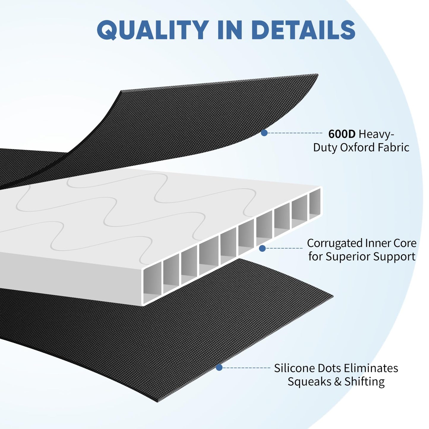 KABUM Bunkie Board King Size Wave-Structured Anti-Sag Bed Support Board Under Mattress 10mm Heavy Duty Bunky Board Noise Minimizing Bunkieboards 76"x80"