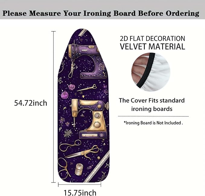 Nuxovilar Purple Sewing Machine Ironing Board Cover, 15 * 54inch, Fit Most