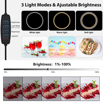 BENOISON Light Box Photography - 16"x16" Portable Shooting Tent with 120 LEDs & 6 Backdrops for Jewelry Watches Cosmetics Food Photography