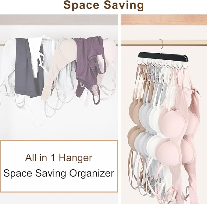 2 Pack Bra Hanger, Capacity Foldable Tank Top Hanger