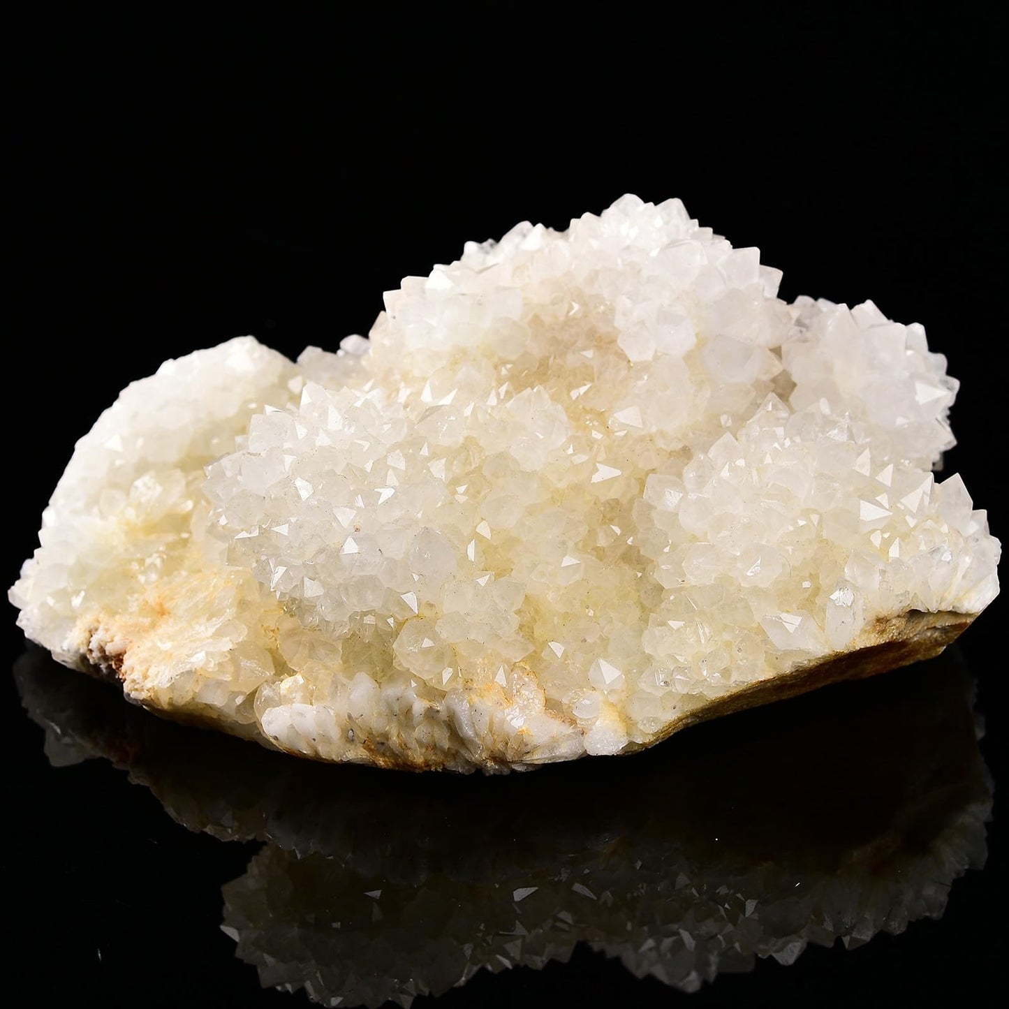 JIC Gem Natural White Quartz Crystal Cluster Geode Druzy Healing Stone Home Decoration Gemstone Specimen Large 1pc 1.98-2.42 lb