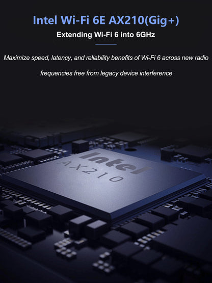WiFi Card 5400Mbps 6E Wireless WiFi Bluetooth 5.3 PCIe Network Card, Intel WiFi 6E AX210 Chip, 6GHz/5GHz/2.4GHz PCI Express Bluetooth WiFi 6 Card for Desktop/PC Windows 11/10(64Bit)