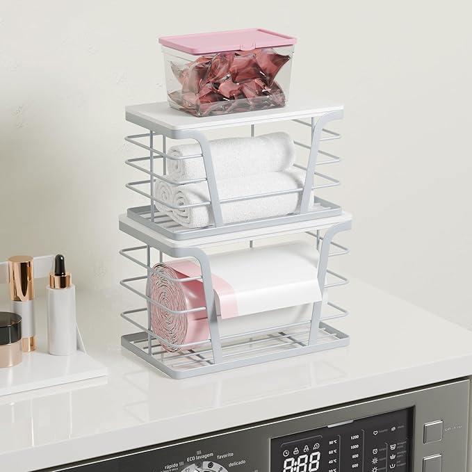 2 Pack Gray Trash Bag Organizer