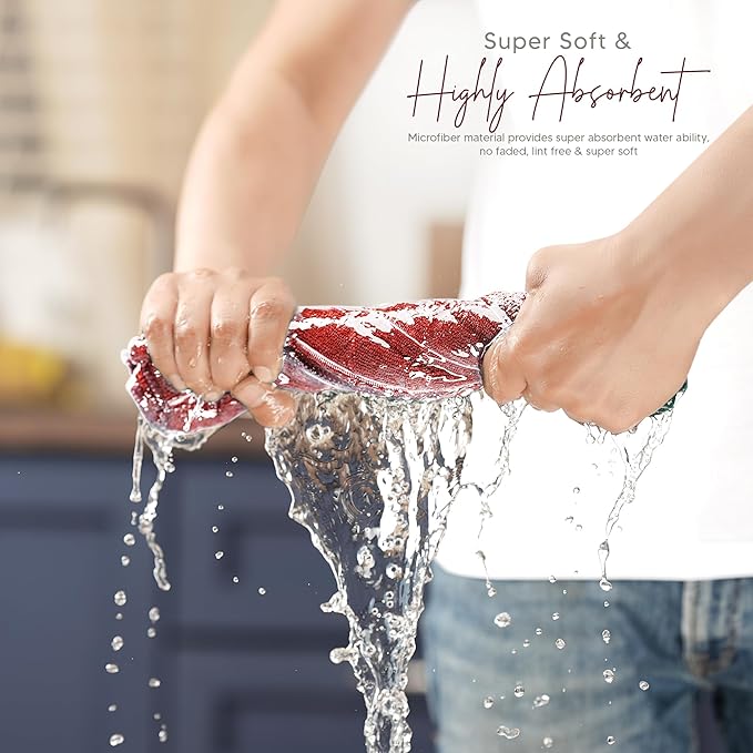 Utopia Towels 8 Pack Kitchen Towels Set, 12x12 Inches, Highly Absorbent and