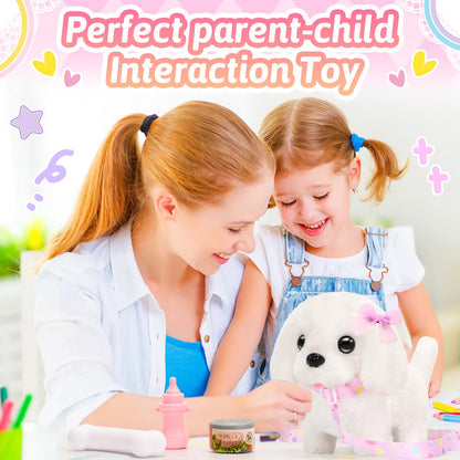 Tagitary Plush Toys Interactive Puppy Toy for Kids,Electronic Toy Dog That Walk and Bark,Tail Wagging, Fake Dog Toy with Leash,Perfect Easter Christmas Birthday Gift for Kids Toddlers