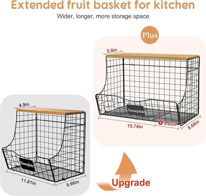 Extra Large Fruit Basket for Kitchen