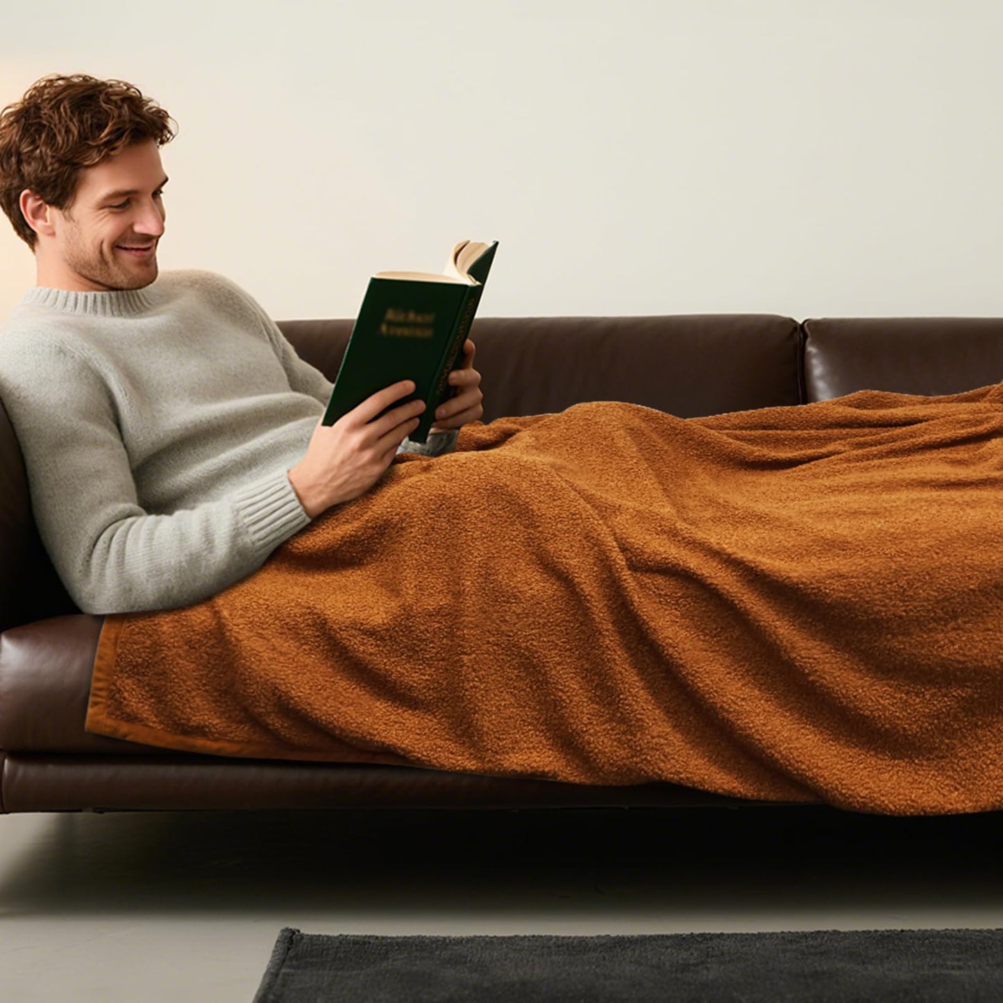 VigorSpring Brown Fall Throw Blanket - 50" x 60" Cozy Teddy Faux Fur Blanket Reversible Plush Blankets for Couch Sofa Bed Decor