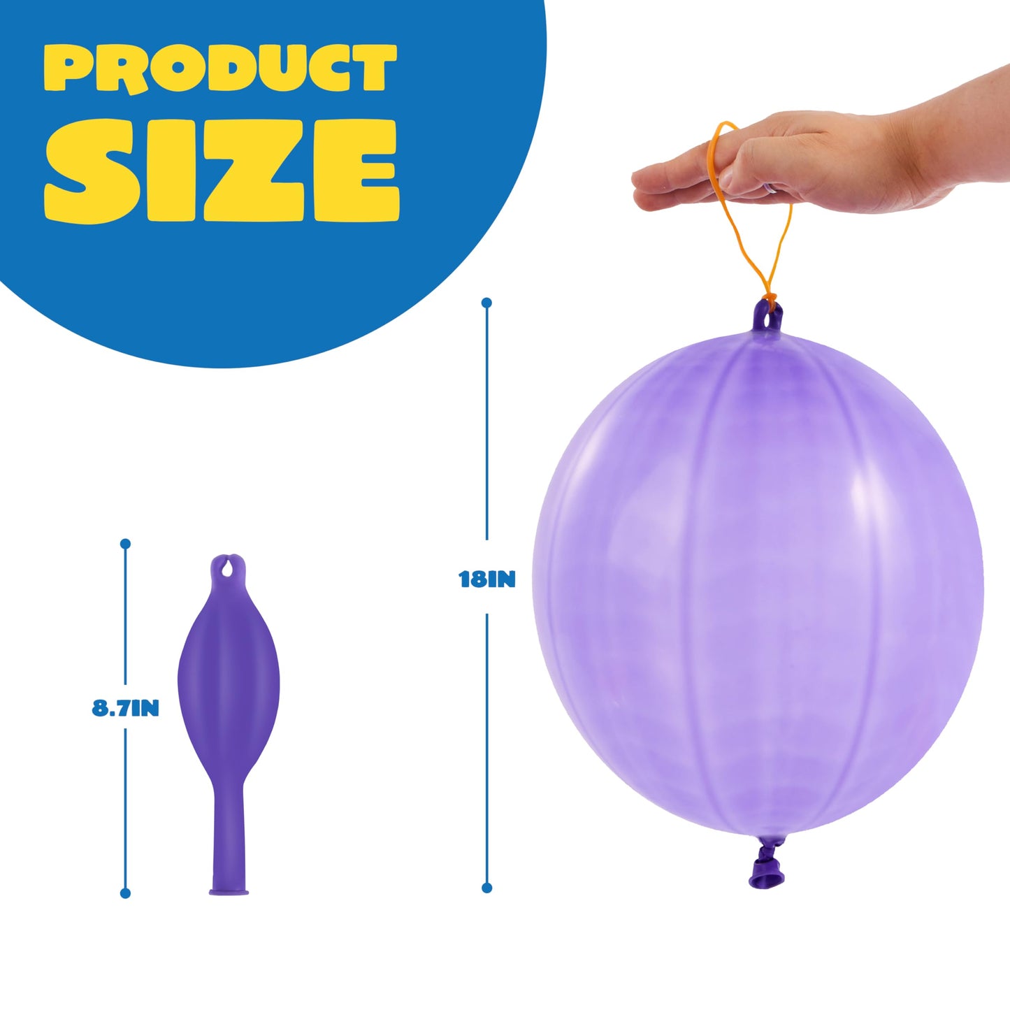 JOYIN 12 Pcs Punch Balloons, Easter Egg Fillers, Heavy Duty Party Favors for Kids, Punching Balloons with Rubber Band Handle for Birthday, Goodie Bags Stuffers, Halloween Party Supplies