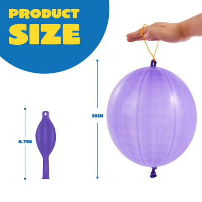 JOYIN 12 Pcs Punch Balloons, Easter Egg Fillers, Heavy Duty Party Favors for Kids, Punching Balloons with Rubber Band Handle for Birthday, Goodie Bags Stuffers, Halloween Party Supplies