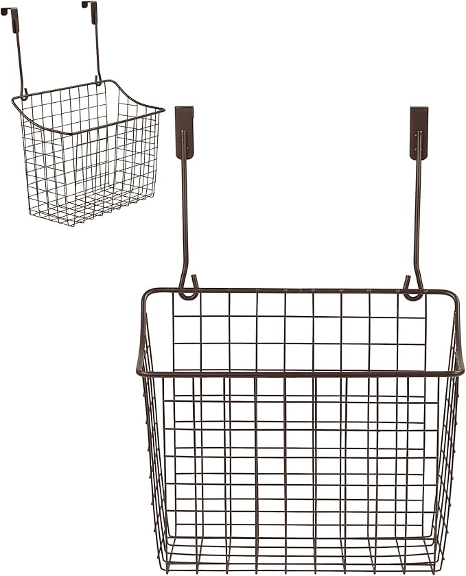 Spectrum Large Over Cabinet Door Organizer Bronze Wire Storage Basket