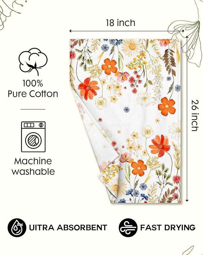 Flour Sack Kitchen Towels Set of 2-18x26 Cotton Dish Towels