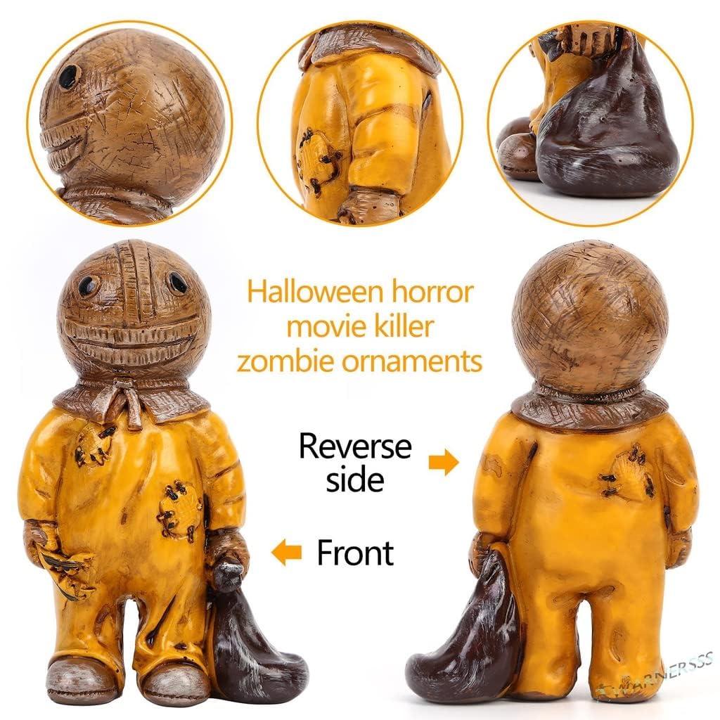 Horror Movie Garden Statue, 10pcs Horror Movie Garden Gnomes Killer Set, Nightmare on Elm Street Murderers Michael Myers Freddy Jason Halloween Zombie Gnome Resin Figurines for Halloween Decor