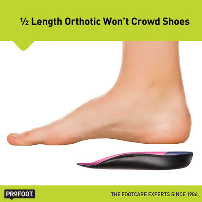 PROFOOT Plantar Fasciitis Orthotic Insoles for Women (Sizes 6-10) – Gel Shoe Inserts for Instant Heel Pain Relief and Arch Support – 1 Pair of Heel Pads