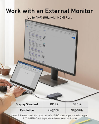 Anker 555 USB-C Docking Hub (8-in-1) PowerExpand Adapter, 85W Power Delivery, 4K 60Hz HDMI, 10Gbps USB-C & 2 USB-A Data Ports, Ethernet Port, MicroSD & SD Memory Card Reader, for MacBook Pro and More