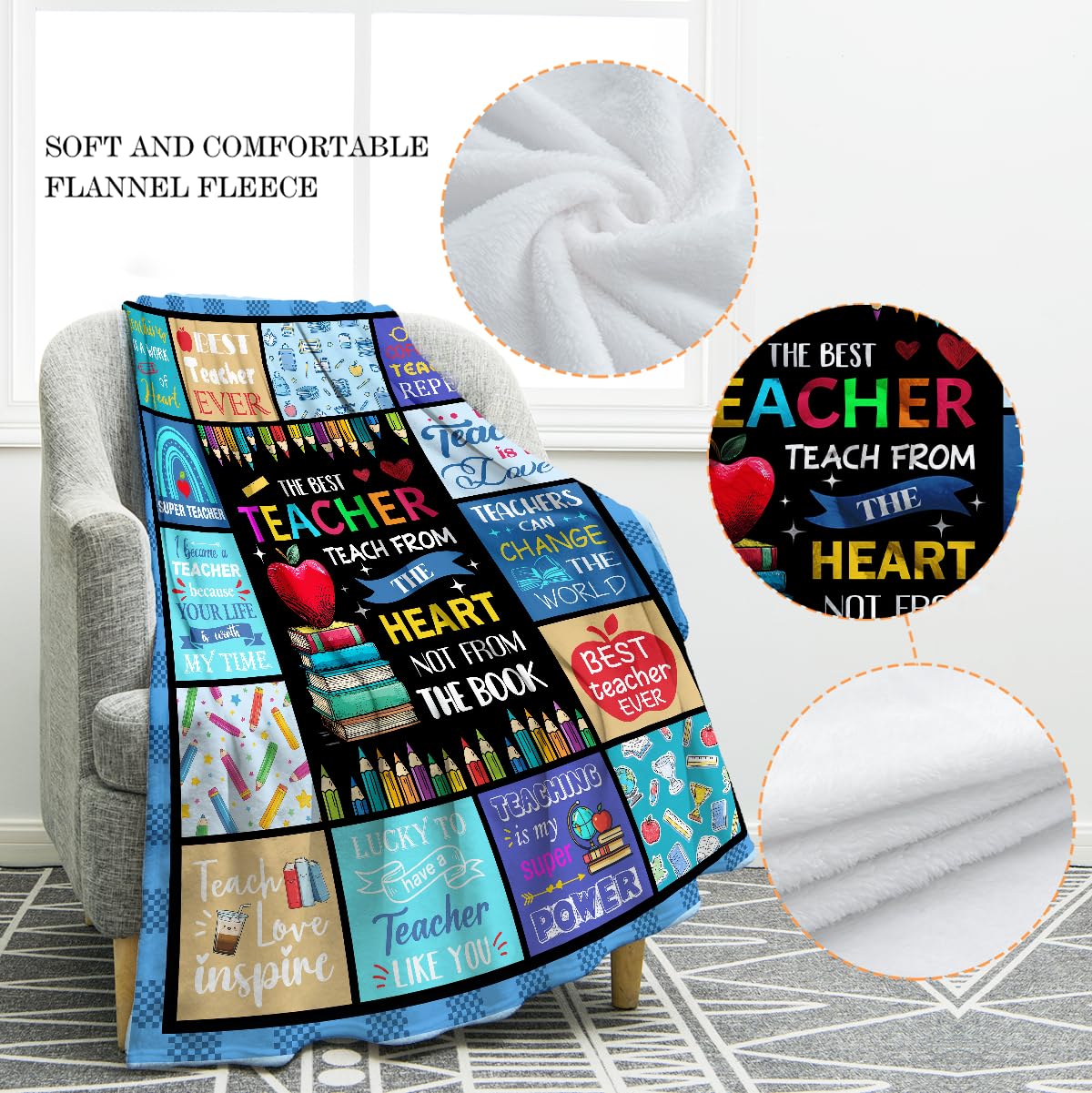 Jekeno Teacher Gifts for Women Men, Teacher Appreciation Gifts Throw Blanket, Birthday Gift for Teachers Mentor, Teachers Gift Ideas for Teacher's Day Christmas Retirement Graduation
