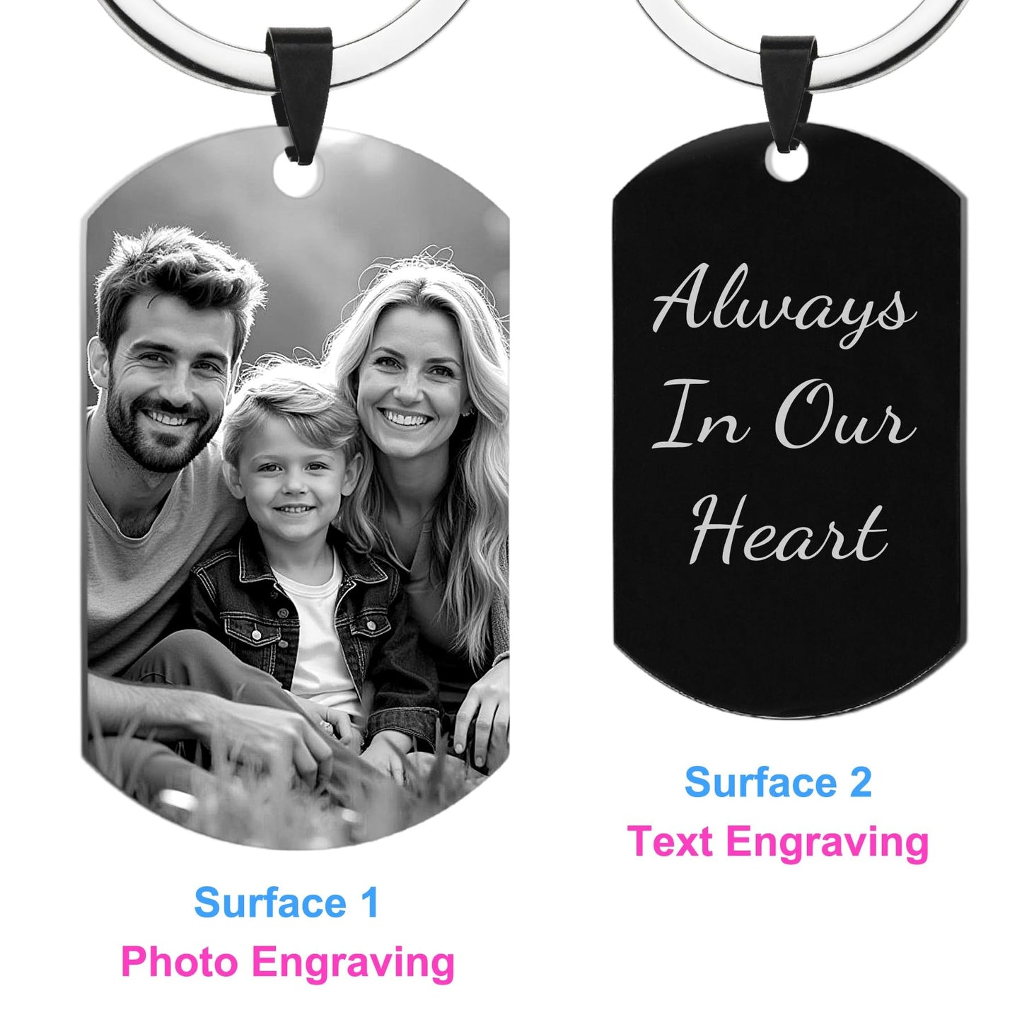 Queenberry Custom Keychain with Picture Personalized Photo Keychain Gift for Wedding Gift for Christmas Dad Men Husband Boyfriend
