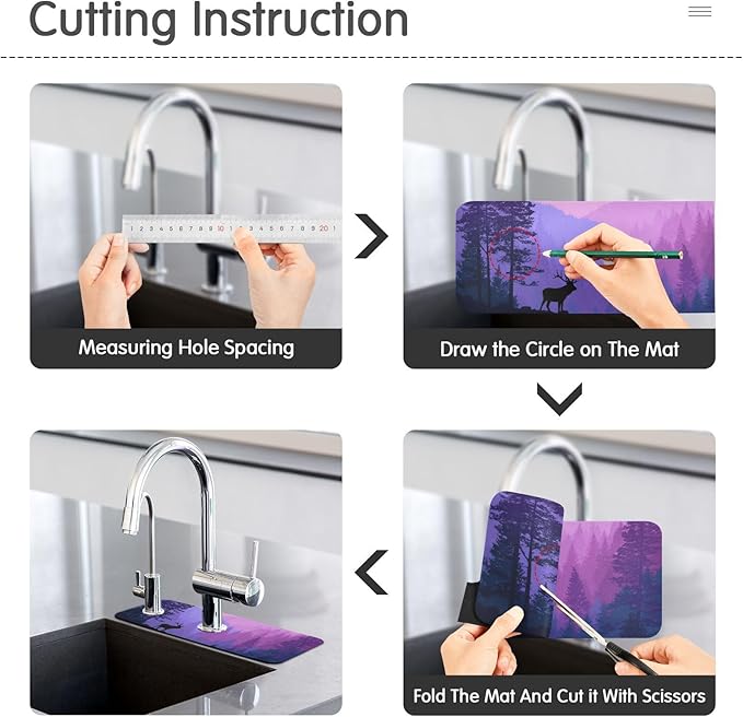 Kitchen Sink Splash Guard 2 PCS 14.7 Inch Sink Faucet Mat Splash Guard