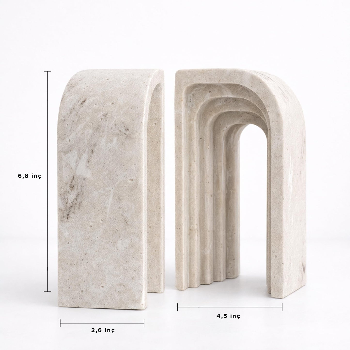 Decorative Bookends for Shelves – Heavy Duty Book Ends for Heavy Books, Stone-Inspired Composite Bookends, Non-Slip Base, Modern Home Office Decor, Gift Box Included, Set of 2