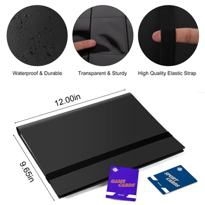 Trading Card Binder 9 Pocket, 360 Pockets Collectible Trading Card Album, Sports Card Binder for Standard Cards, Side Loading Card Folder for MTG Sports Baseball TCG Football Basketball Cards Black