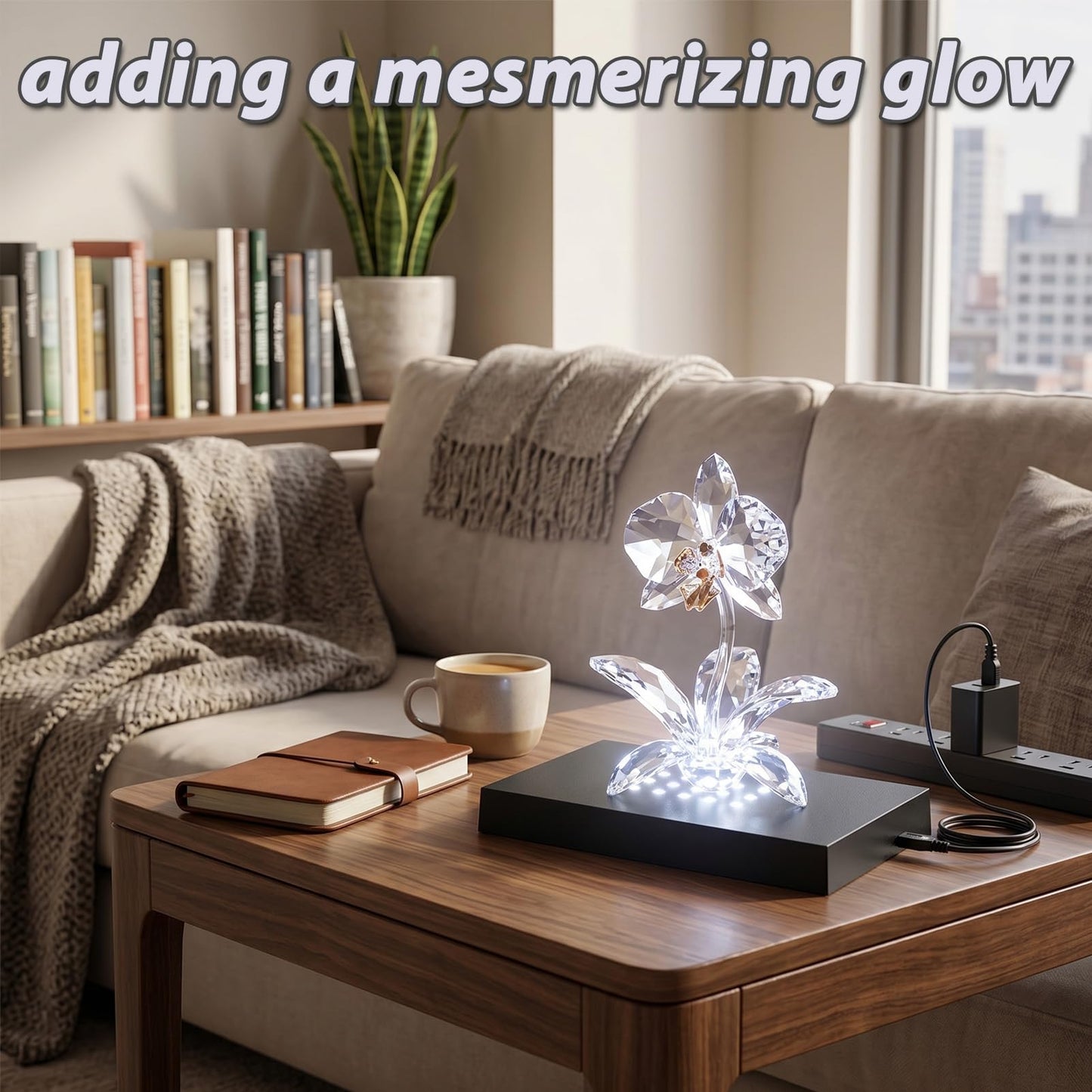Milltrip LED Rectangular Light Display Base, Crystals Glass Art Light Display Stand Illuminated Holder 3D Light Ornament Lamp, LED Light Display Stand Base Rectangular Illuminated Holder (Large Size)