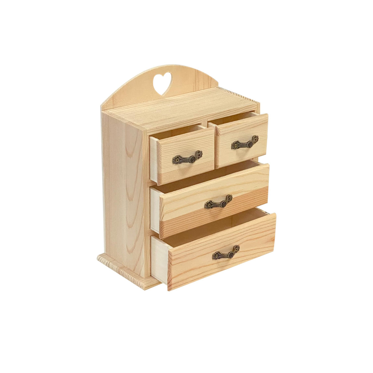Pack of 2 Unfinished Wood box with Mini Drawers for Jewellery,Small Wooden Organizer Storage Box for Crafts Hobbies DIY Project