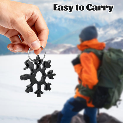10 Packs Snowflake Multi Tool,18 in 1 Snowflake Multitool,Snowflake Wrench/Bottle Opener/Screwdriver Kit, Stainless Steel Portable Star Tool for Men Christmas Great Gifts (10)