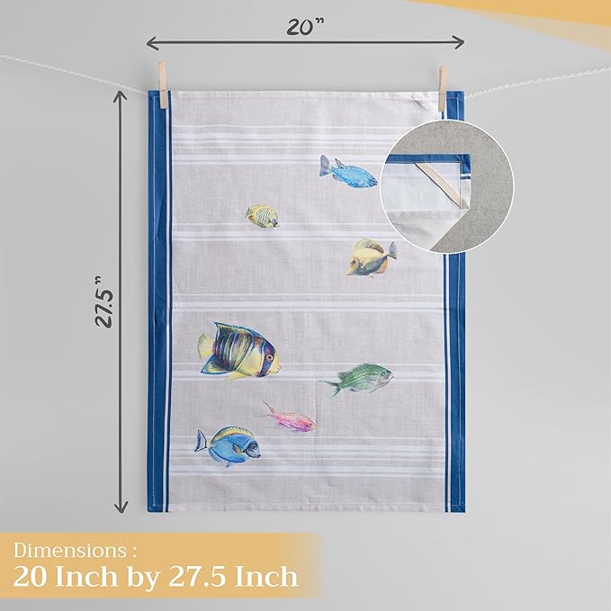 Maison d' Hermine Kitchen Towels Set of 3 100% Cotton 27.50" x 20" Reusable