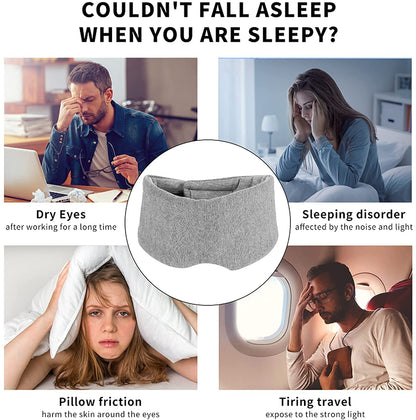Sleep Mask for Men Women,100% Cotton Sleep Eye Mask with Fully Adjustable Strap, 100% Light Blocking Eye Mask for Sleeping, 0 Pressure Eye Covers for Travel Yoga Nap (Black)