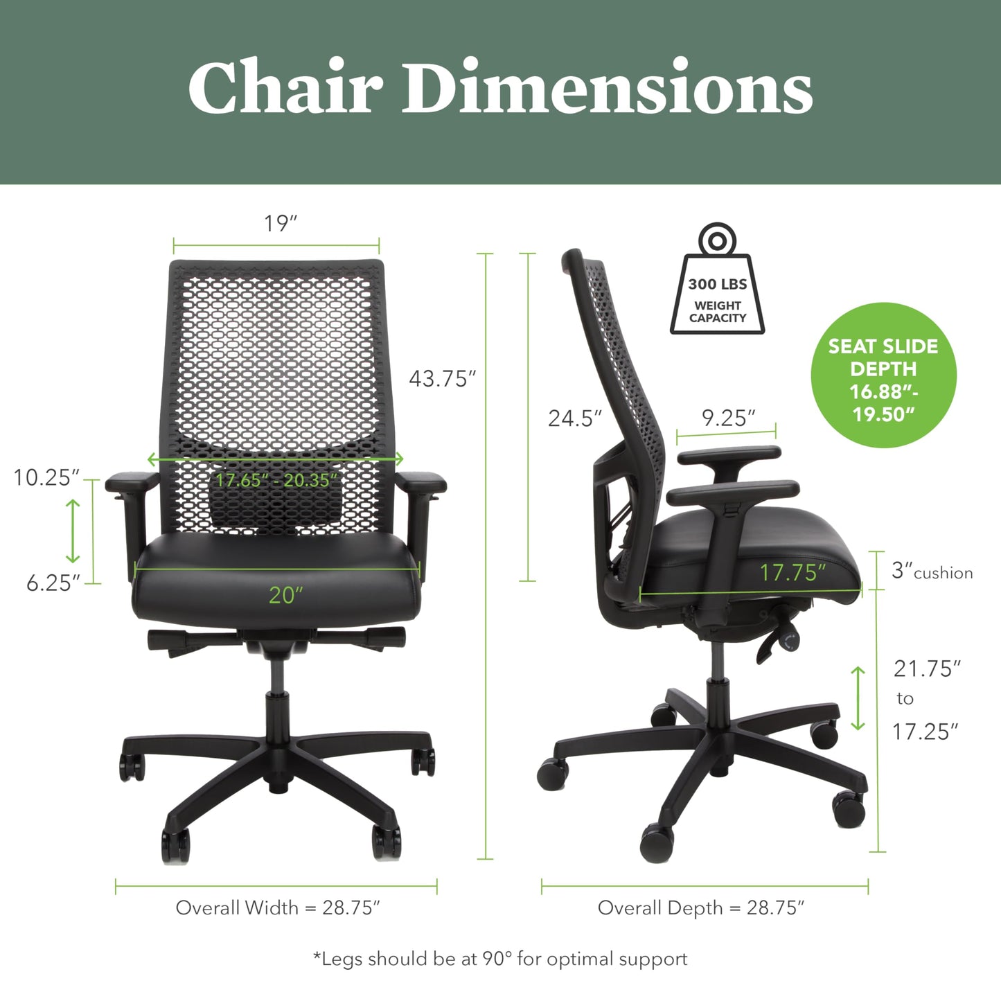HON Ignition 2.0 ReActiv Ergonomic Office Chair, Mesh Desk Chair with Lumbar Support, Advanced Synchro‑Tilt, Height and Width Adjustable Arms, Swivel Wheels, Black Frame, Graphite