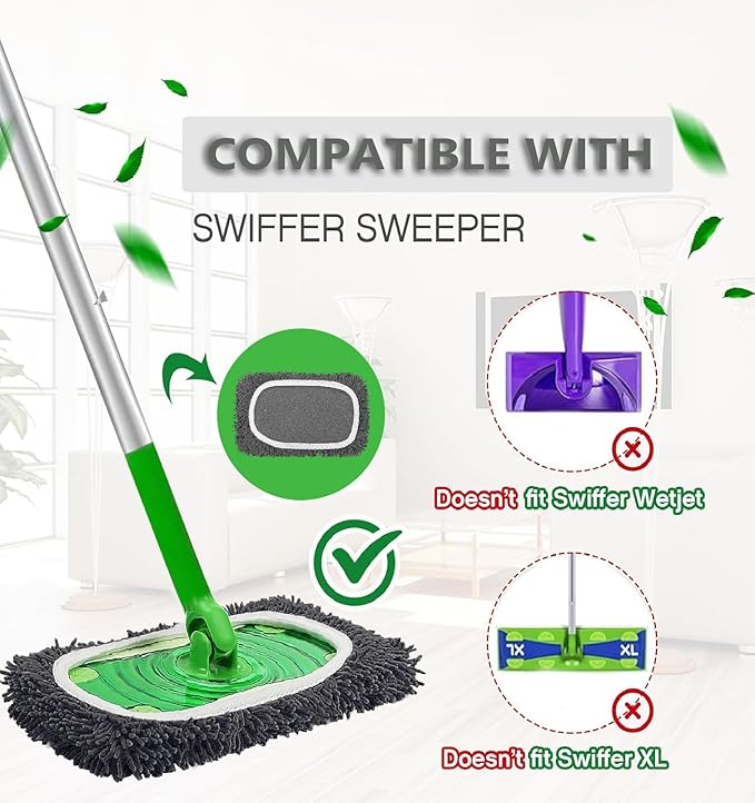Reusable Microfiber Mop Pads Washable Wet Pads Compatible