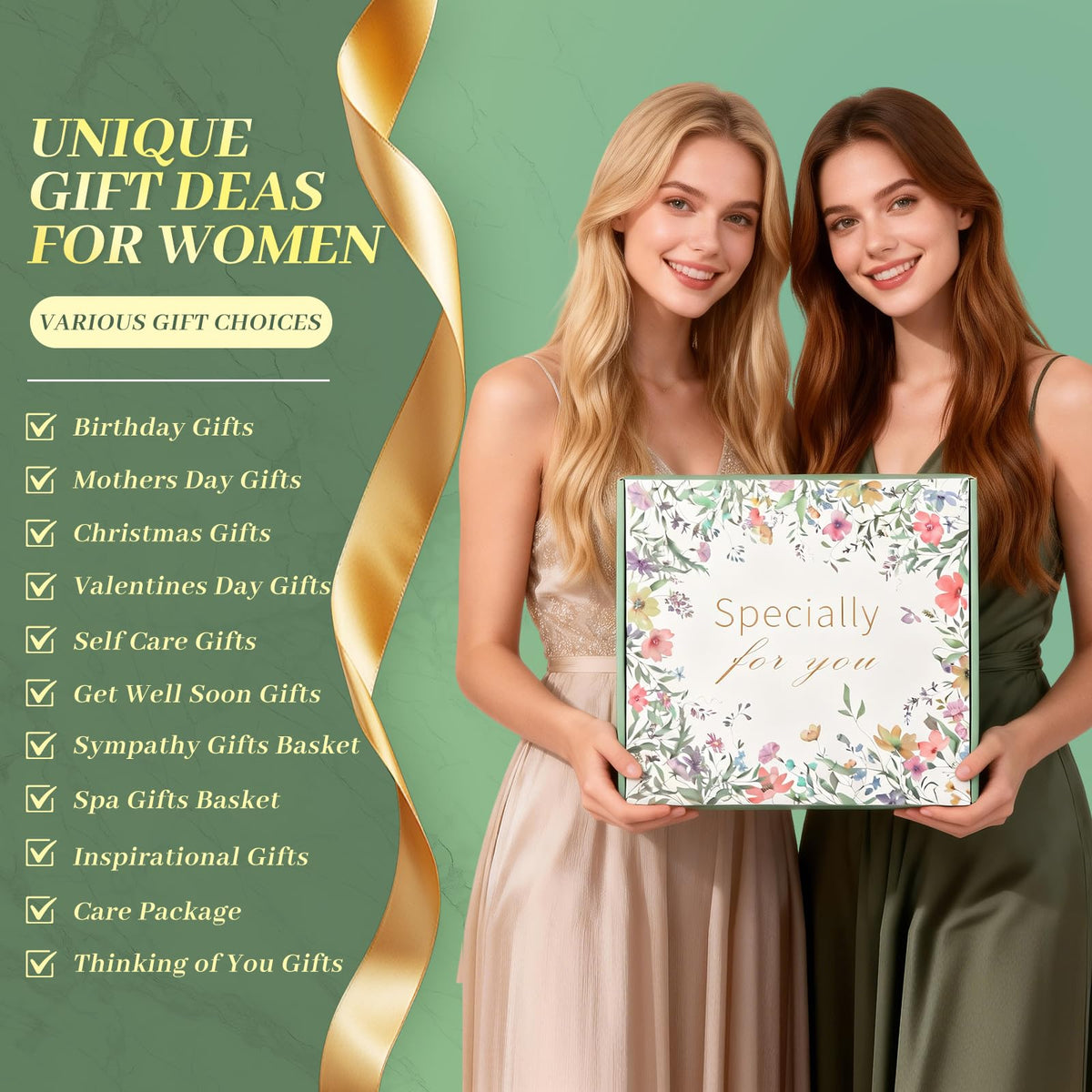 Self Care Gifts for Women, Spa Care Package, Mother's Day and Easter Gifts Friendship Box of Sunshine for Mom Sister Wife, Get Well Soon & Birthday Present, Self Care Basket for Women Recovery