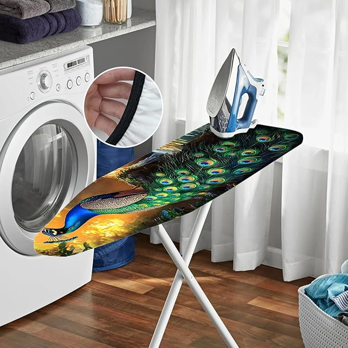 Nuxovilar Colorful Peacock Pattern Ironing Board Cover, 15 * 54inch, Fits Most