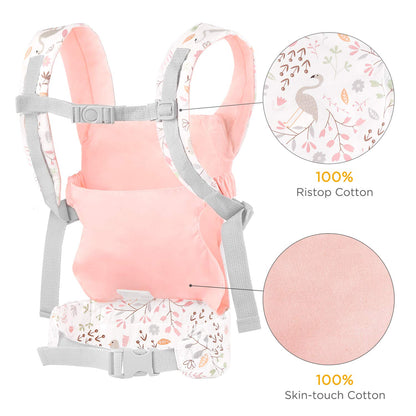 GAGAKU Baby Doll Carrier Soft Cotton Stuffed Toy Carrier Doll Accessories for Kids – Pink (Flamingo)