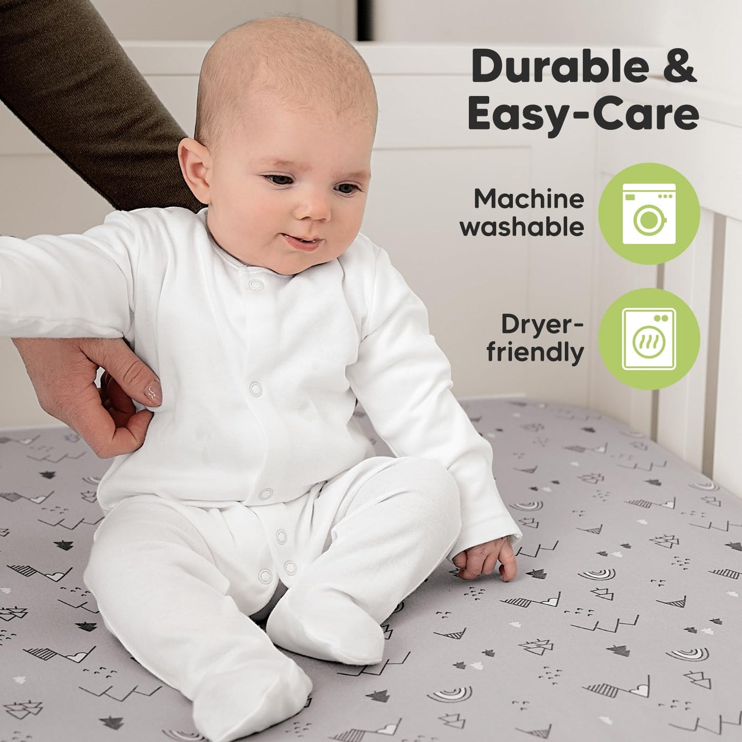 KeaBabies 2-Pack Organic Cotton Crib Sheets for Boys, Girls - 52x28 Fitted Crib Mattress Sheet Neutral, Breathable Cover for Baby Bed Set, Toddler Mattress, Soft & Cute Prints (Cove)