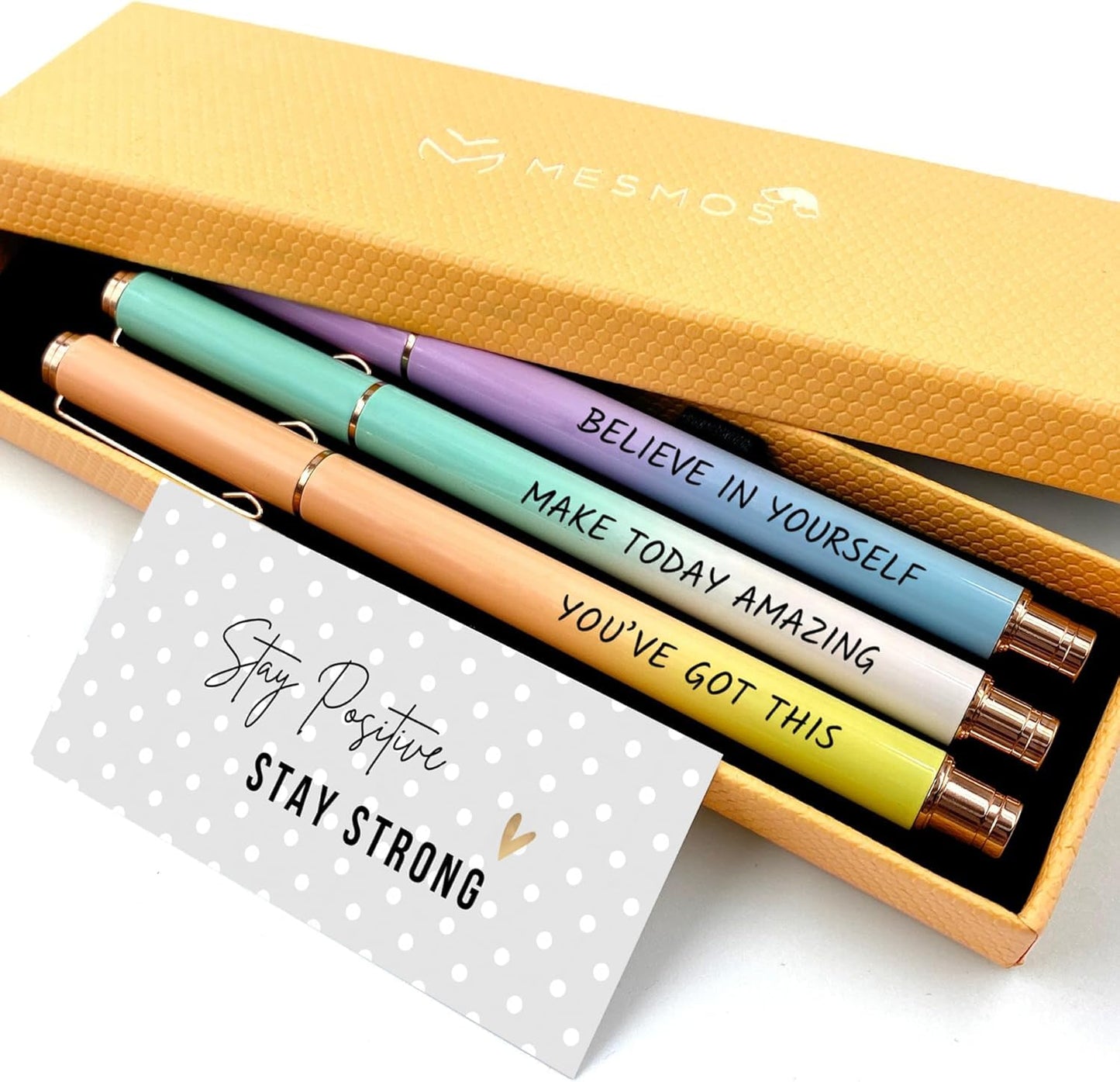 MESMOS 3pk 0.7mm Fine Point Gel Ink Pen Set, Boss Lady Inspirational Gifts for Women, Journaling Pens for Women, Gifts for Friends Female, Aesthetic Fancy Nice Black Gel Planner Pens