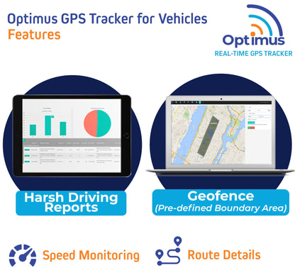 Optimus Wired GPS Tracker for Vehicles - Easy Installation on Car's Battery - Low Cost Subscription Plan Options