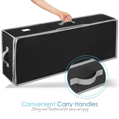 Hearth & Harbor Wrapping Paper Storage Container with Ribbon Storage Organizer - Christmas Storage Bag with Extra Interior Pockets - Gift Wrapping Organizer Storage Fits Up to 26 Rolls of 40" Length