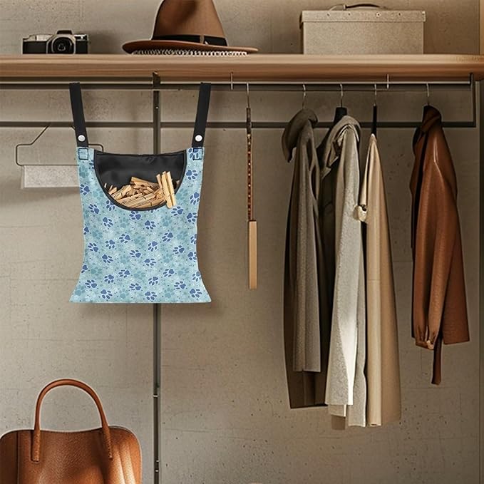 Clothes Pin Hanging Bag with Big Opening Storage Clothes Pins & Mini Clothespins