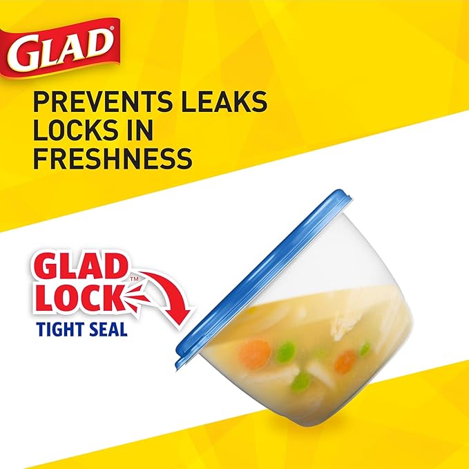 Glad Big Bowl Food Storage Containers, Large Round