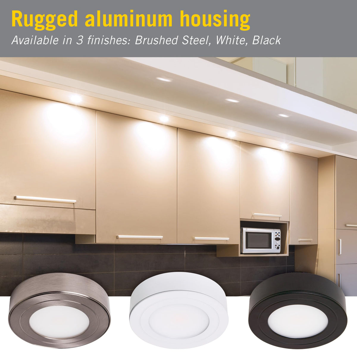 Armacost Lighting PureVue 233412 Dimmable LED Puck Light - Soft Bright White, White Finish