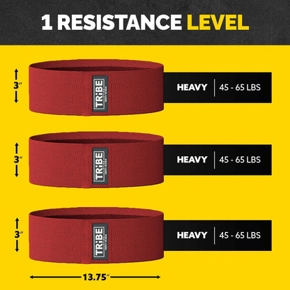 Tribe Lifting Fabric Resistance Bands for Legs - Workout Bands Resistance Bands for Men and Women - Booty Bands for Working Out - Exercise Bands Resistance Bands Set - Elastic Bands for Exercise