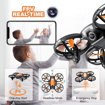 4DRC Mini Drone With 720P HD Camera For Kids, FPV 2.4G WiFi, Upgraded Propeller Guard, 3D Flip, Combat Mode, Induction Of Gravity, Altitude Hold, Headless Mode, One Key Take-Off/Landing, Toy Gift