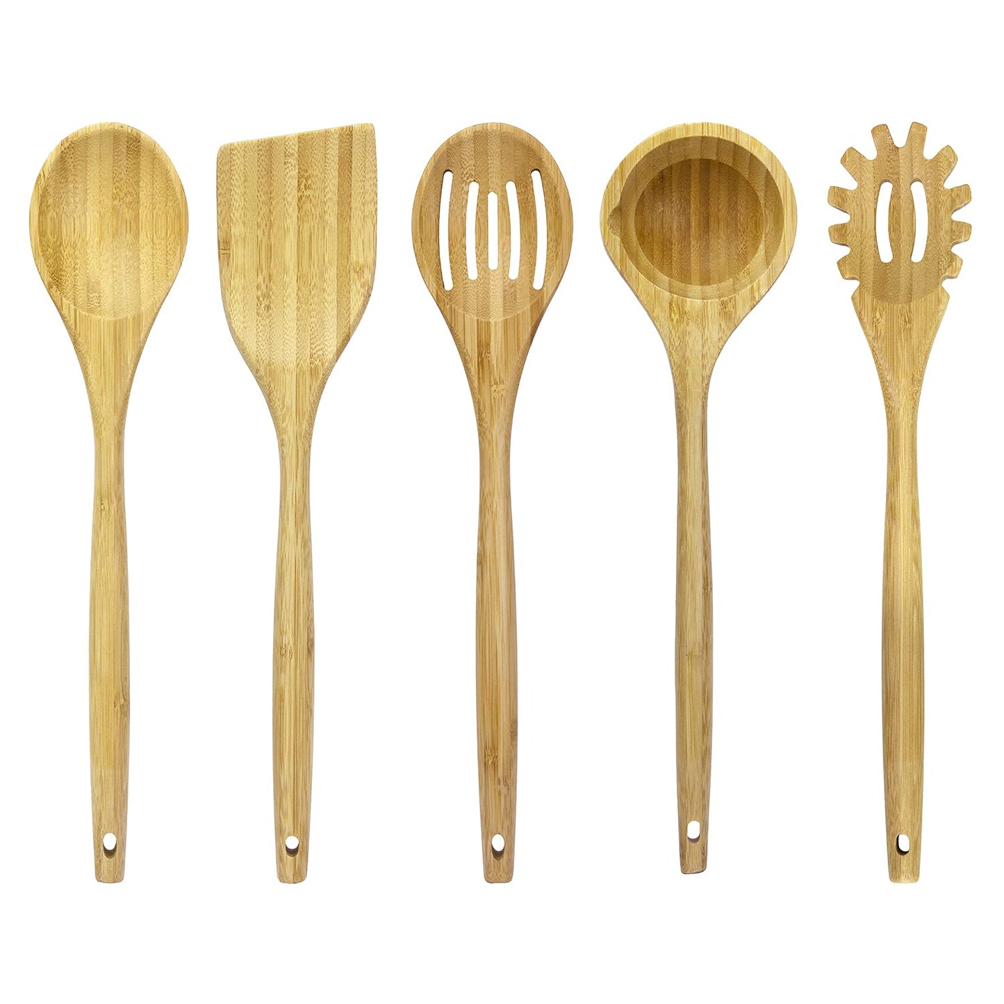 Totally Bamboo 14" Spaghetti Spoon – Natural Bamboo Pasta Server with Teeth | Eco-Friendly, Nonstick Safe, Durable Kitchen Utensil