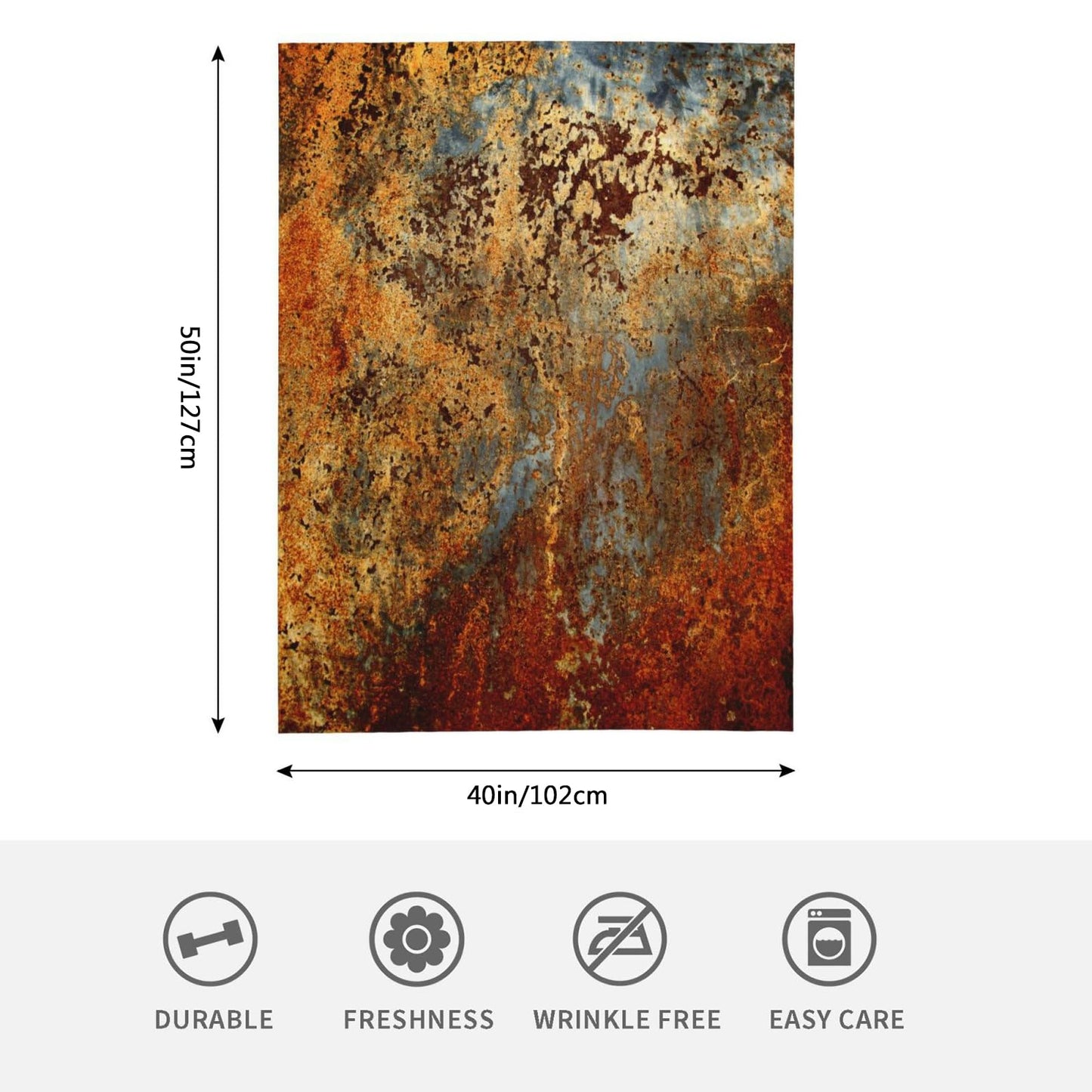 HGOD DESIGNS Brown Rust Colorful Metal Rusty Steel Iron Structure Blanket Throw Blanket Soft Comfortable for Sofa Chair Bed Office 40" x50