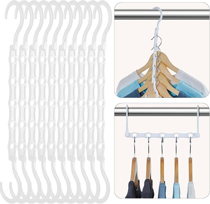 HOUSE DAY White Magic Space Saving Hangers, Premium Smart Hanger Hooks
