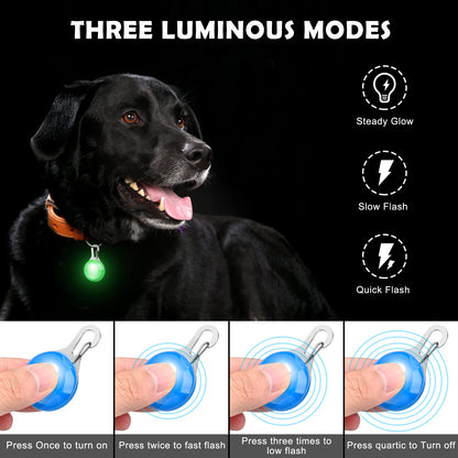 Faburo 6 PCS Clip on Dog Collar LED Lights,Dog Collar Safety Night Walking LED Lights,included 6 pcs Battery(Water Resistent)
