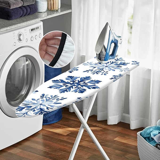 Nuxovilar Blue Snowflake Ironing Board Cover, 15 * 54inch, Fit Most Standard