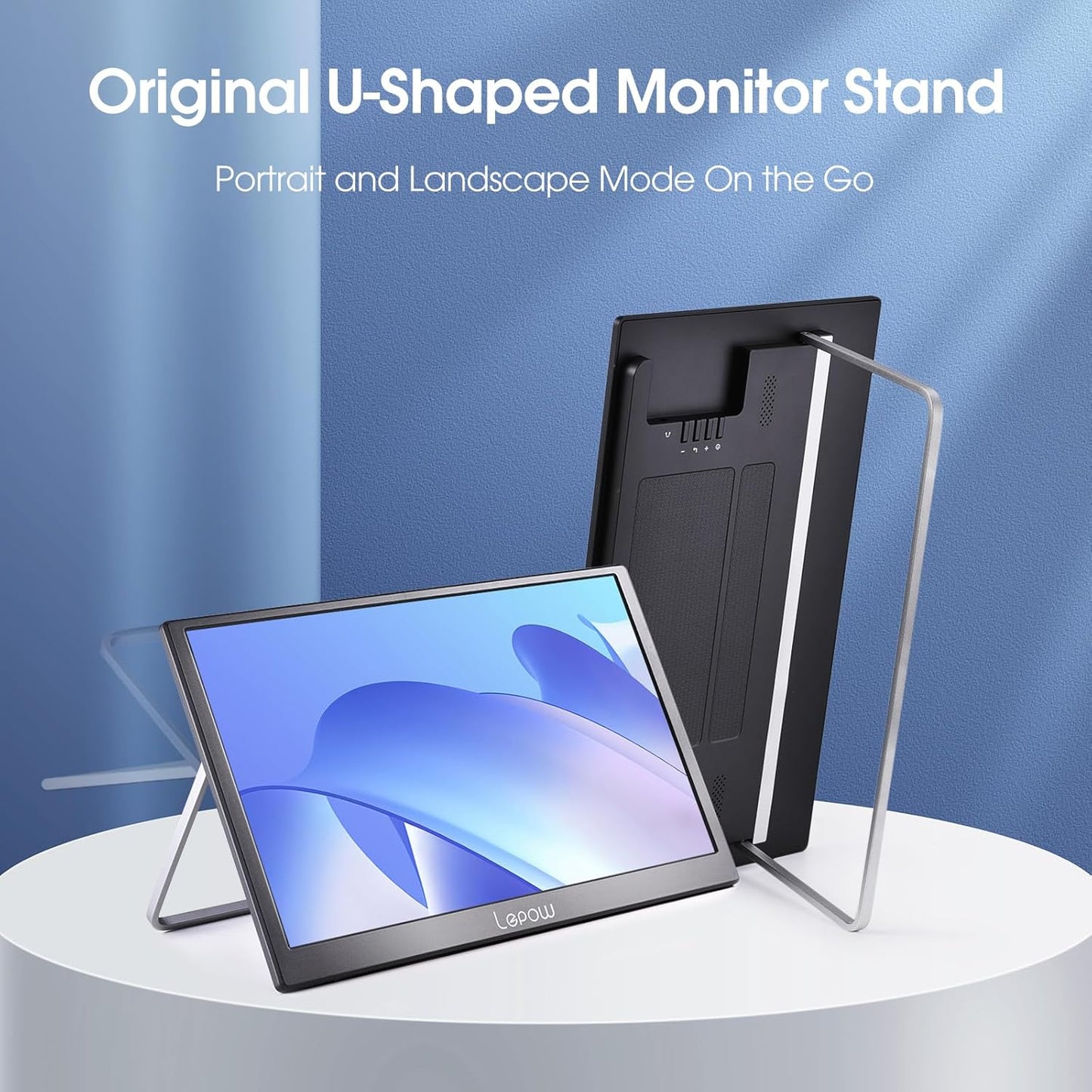Lepow Portable Monitor 15.6 Inch 2024 C2 Series FHD 1080P USB C HDMI Computer Display IPS Screen with Dual Speakers for Laptop PC PS4 Xbox Phone with Foldable Kickstand, Midnight Black
