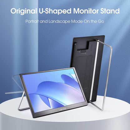 Lepow Portable Monitor 15.6 Inch 2024 C2 Series FHD 1080P USB C HDMI Computer Display IPS Screen with Dual Speakers for Laptop PC PS4 Xbox Phone with Foldable Kickstand, Midnight Black