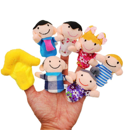 JZK 24 Finger Puppets Set animals family members cute Cloth Plush teaching dolls toddlers party bag fillers Kawaii Plush Finger stuffed toys for kids